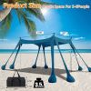 10x10FT Beach Canopy Tent Sun Shelter UPF50+ UV Protection Outdoor Beach Sun Shade with Sandbag Foldable Poles Carry Bag for Camping Trip Fishing Picn