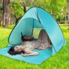 Pop Up Beach Tent Shade Shelter Anti-UV Automatic Pop Up Waterproof Tent Canopy for 2/3 Man with Net Window Storage Bag